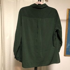 Notations Tops - Green + Black Button Down Top Notations Tops - Green + Black Button Down Top